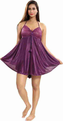 PINK HUB Self Design Babydoll