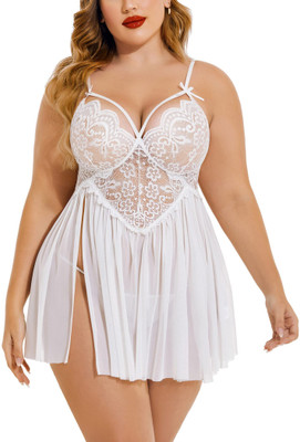 DreamBe Women Self Design White Night Suit Set