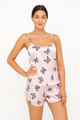 ShivayaEnter Women Printed Pink Top & Shorts Set