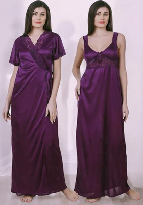 TASN Women Nighty Set(Purple)