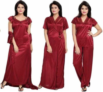 now model Women Nighty Set(Maroon)