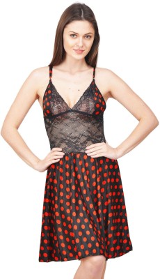 Boosah Women Nighty(Red, Black)