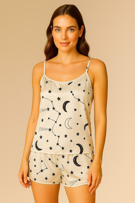 ShivayaEnter Women Printed White Top & Shorts Set