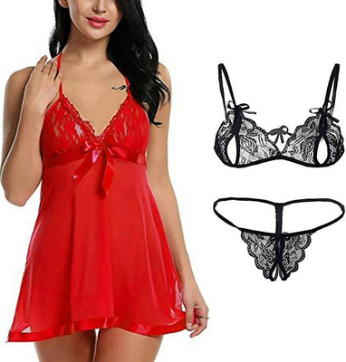 Sanjeev Enterprise Solid, Self Design Babydoll