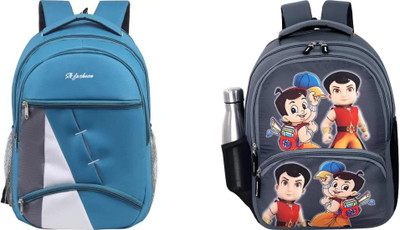HouseOfCommon Comfortable Durable Backpack for Daily Commute of School College Office 30 L Backpack(Blue, Grey)