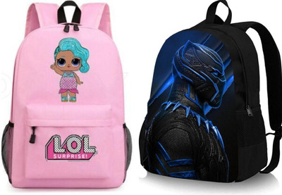 khatushyam collection A_LOL-PRINTPINK-1PC & PANTHERBLUE_@@_1PC_abc 30 L Backpack(Pink, Black)