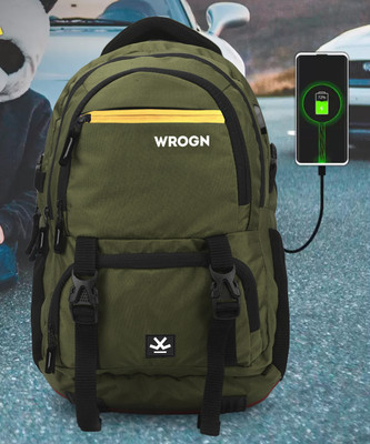 WROGN Unisex Backpack with USB Port and Rain Cover 40 L Laptop Backpack(Green)