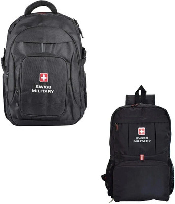 SWISS MILITARY Combo Pack of Laptop Backpack and Black Sports Bag (LBP58+BP6) 25 L Laptop Backpack(Black)