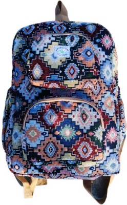 Shreel World natural print blue 28 L Laptop Backpack(Multicolor)