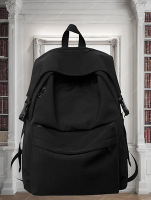 Muchova Casual Daily Use College Laptop Shoulder Medium 21 L Black Bag For Girls Women 21 L Laptop Backpack(Black)