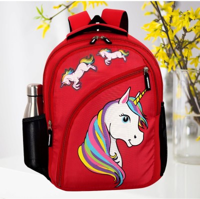 MICXO School Kids Backpack 3D Cartoon Nursery School Tuition, Picnic 22 L Backpack(Red)