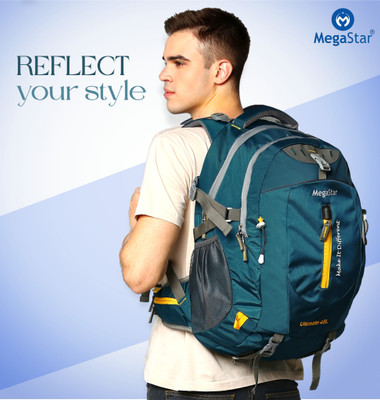MegaStar Ultimate Premium Waterproof Bag For Travelling Trekking Rucksack Hiking Camping 45 L Laptop Backpack(Green)