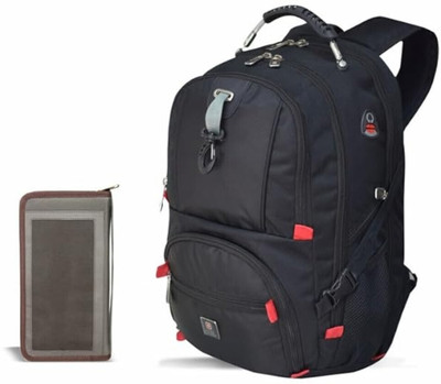 SWISS MILITARY & Wallet Combo with USB Port Travel Backpack for Multipurpose 31 L Laptop Backpack(Black)