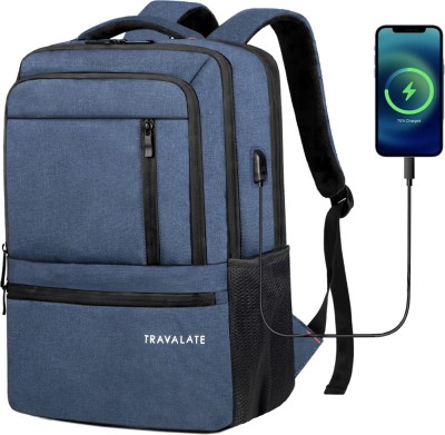 Travalate with USB Charging Port for Travel, Office, Collage, Business Bag 24 L Laptop Backpack(Blue)