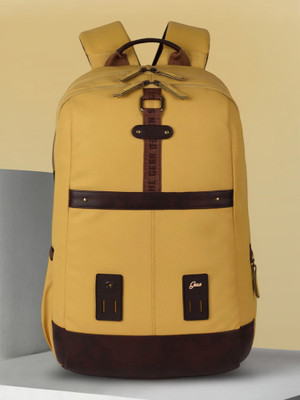 Gear Classic Anti Theft Faux Leather 31 L Laptop Backpack(Yellow)