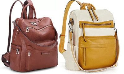 Spinsell Medium 25 L Laptop Backpack Backpack Purse for Women Convertible Travel Vintage 25 L Trolley Backpack(Brown, White)