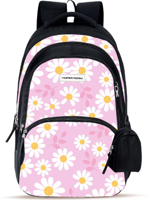 Hyper Adam School Bags For Kids Casual College Bags For Boys & Girls With Extra Pouch 35 L Backpack(Black, Pink)