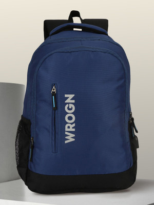 WROGN With USB Charging Port 15.6 Inch With Two Compartment 35 L Laptop Backpack(Blue, Black)