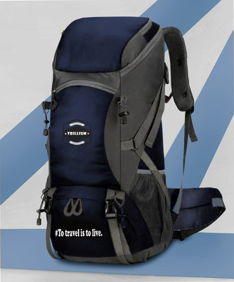 Trillium Trekking Bag For Hiking/Camping/Outdoor Sports With Rain Cover Rucksack 55 L Laptop Backpack(Blue, Grey)