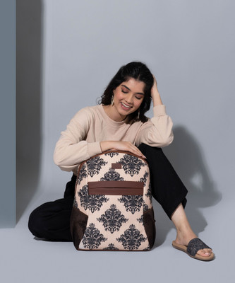 ZOUK Mughal Motif Classic Backpack 16 L Laptop Backpack(Multicolor)