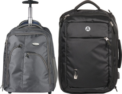 Da Tasche TH-01 40 L Trolley Laptop Backpack(Grey, Black)