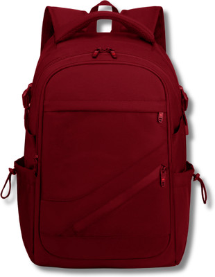 ANTHUB Unisex Fashion Backpack with USB Port – Waterproof & Lightweight_2014 35 L Backpack(Maroon)