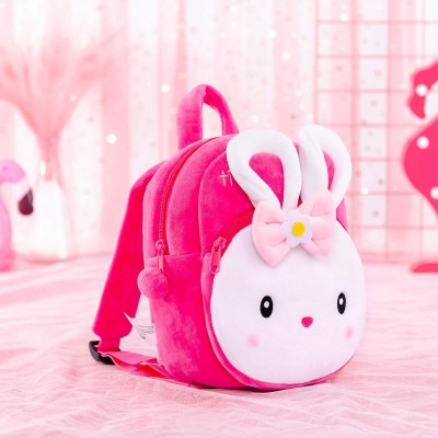 Bluemoon Kids School Bag Soft Plush Cartoon Baby Boys/Girls Plush Bag 10 L Backpack 10 L Backpack(Pink)