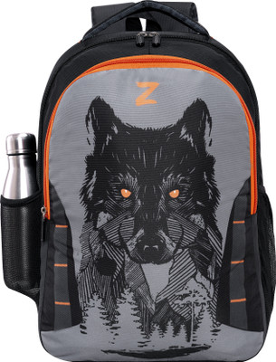 ZERUS Trendy Wolf Print Backpack for Men & Boys Perfect for School College and Travel 35 L Laptop Backpack(Black)