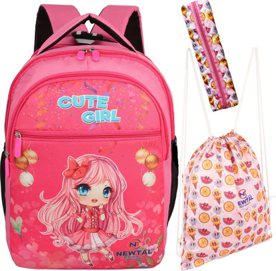 newtal Kids Printed School Bag With Pouch And Pencil Box 40 L Backpack(Red, White)