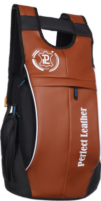 perfect leather Large 25 L Laptop Backpack unisex Spacy and reflective strip Special price 25 L Laptop Backpack(Tan)