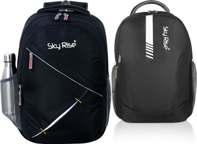 SKY RISE backpack16 35 L Laptop Backpack(Black, Grey)