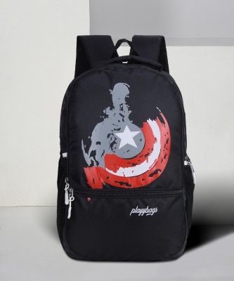 PLAYYBAGS Captain America Waterproof Laptop Bag 25 L Laptop Backpack(Black)