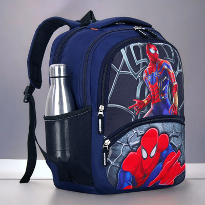 ZERUS Spiderman Print Kids Backpack School Bag for Nursery to 3rd Class Boys Girls 21 L Backpack(Blue)