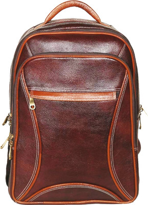 Clifton Leather Laptop Bags for Men Office Use High security Lock 20 L Laptop Backpack(Brown)