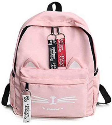 HouseOfCommon Cute cat pink BackPack1 8 L Backpack(Pink)