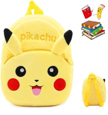 Bluemoon Kids School Bag Pikachu Soft Plush Cartoon Baby Boys/Girls Plush Bag 10 L Backpack(Yellow)