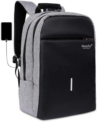 Nexfo Gets Better ✨Best Selling product⏳time save✈️traveling laptop bag with Extra Space 35 L Laptop Backpack(Grey, Black)