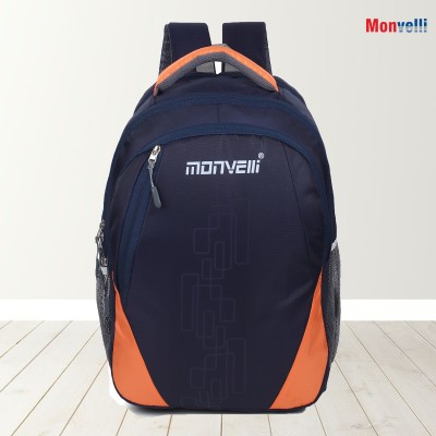 MONVELLI Casual Laptop Backpack for Men Women Boys Girls/Office 30 L Backpack(Blue, Orange)