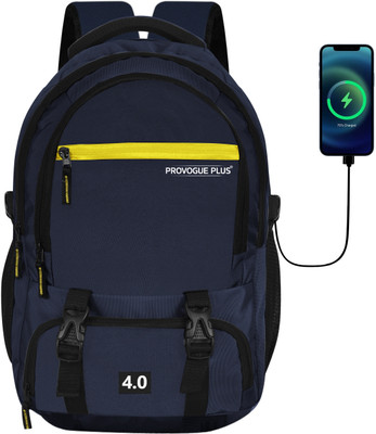 PROVOGUE PLUS Water Rasistant Fabric DISCOVERY 4.0 Unisex Office Travel Bag With USB PORT 40 L Laptop Backpack(Blue)