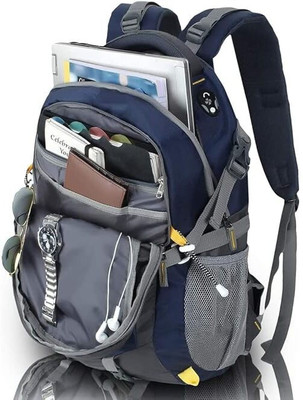 Nexfo Gets Better ✈️Laptop Backpack Unisex ✈️Travel Rucksack hiking fits upto 17.3 with ✅Raincover 45 L Laptop Backpack(Blue, Grey)