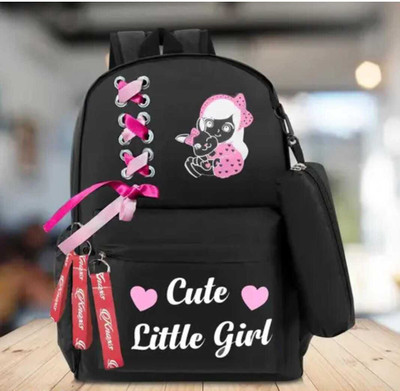 RHK NEW STYLE WOMEN BAG BACPACK LADIS BAG GIRL BAG 15 L Backpack(Black)