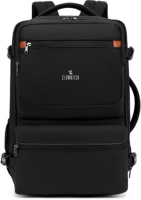The CLOWNFISH Expandable Capacity 17.3 In Convertible Laptop Messenger Backpack with USB Port 28 L Laptop Backpack(Black)