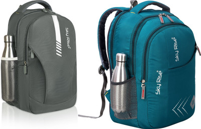 SKY RISE Laptop Backpack 35 L Backpack(Green, Grey)