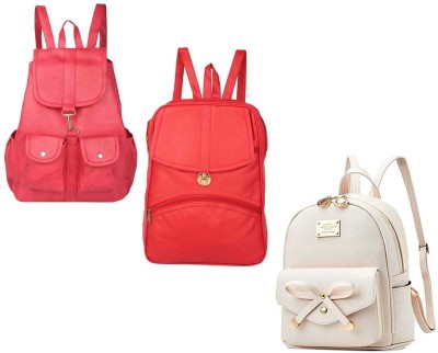 QUASHIMI COLLECTION HB-27-red-2bl+red-psh-lck+crm-tei-pitthu-cmbo 6 L Backpack(Red, Red, White)