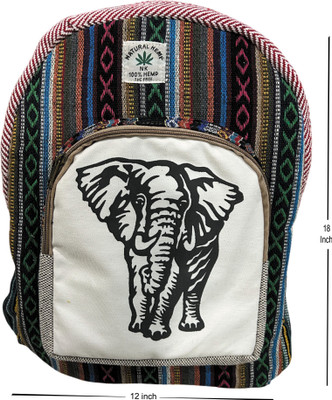 RCE Handmade Backpack with Elephant Print – Eco-Friendly Boho Travel & School Bag 35 L Laptop Backpack(Multicolor)