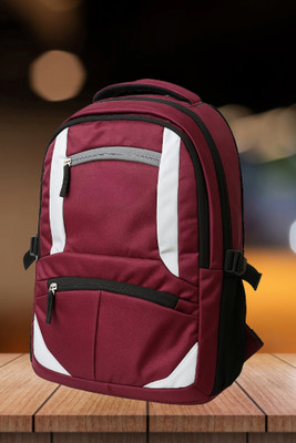 Elcom Casual Backpack For Women with features of casual bags for men and backbencher 30 L Backpack(Black, Maroon)