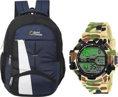 Capitalpoint for Boys Girls/Office School College Students,Digital Watches Combo 35 L Backpack(Blue)