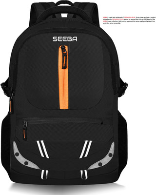SEEBA Waterproof Febric Classy unisex School bag with reflective strip 40 L Laptop Backpack(Black)