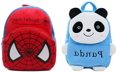Bluemoon BM-Latch_combo of 2 red spiderman, blue panda_1468 12 L Backpack(Multicolor)