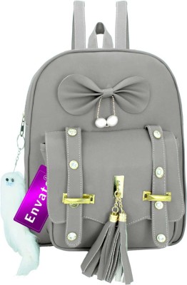 ENVATO Small 12 L Backpack stylish women Terendy Fancy Shoulder Backpack 12 L Backpack(Grey)